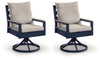 Silla giratoria de exterior Mabry Shores con cojín (juego de 2)