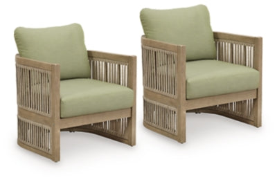Vision Lane Outdoor Lounge Chair (Set of 2) - Beige/Green