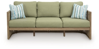 Vision Lane Outdoor Sofa with Cushion - Beige/Green