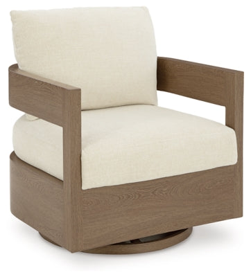 Silla giratoria para exteriores Serene Bay con cojín
