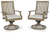 Silla giratoria de exterior Rainier Ranch con cojín (juego de 2)