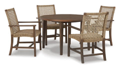 Mesa de comedor de exterior Germalia y 4 sillas