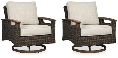 Sillón giratorio Paradise Trail (juego de 2) - Marrón medio
