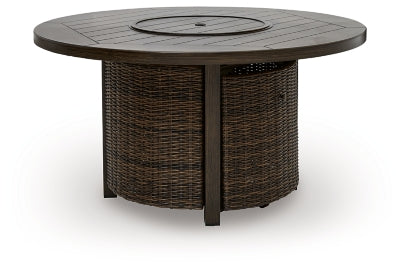 Drakes Beach Outdoor Fire Pit Table - Dark Brown