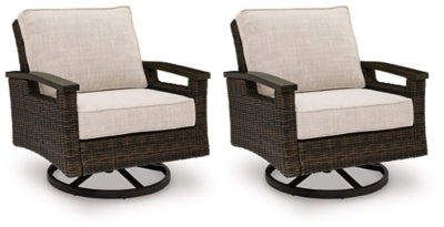 Drakes Beach Outdoor Swivel Lounge Chair (Set of 2) - Dark Brown