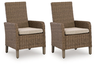 Revare Beach Arm Chair with Cushion (Set of 2) - Beige