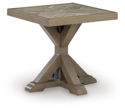 Revare Beach Outdoor End Table - Beige