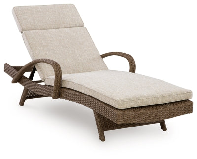 Revare Beach Chaise Lounge with Cushion - Beige