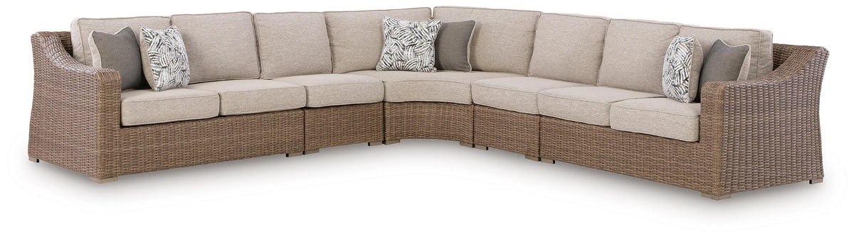 Revare Beach 5-Piece Outdoor Sectional - Beige