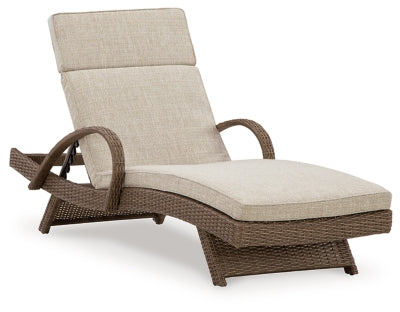 Chaise longue de exterior Beachcroft con cojín - Beige