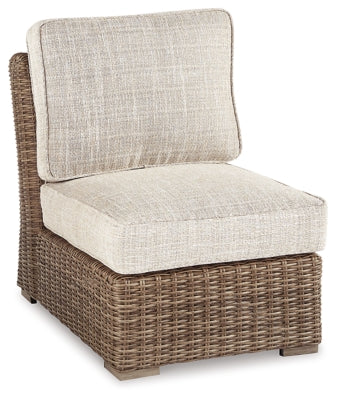 Silla de exterior sin brazos Beachcroft con cojín - Beige