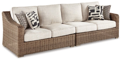 Sofá de dos piezas para exteriores Beachcroft con cojín - Beige