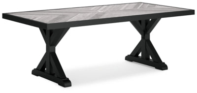 Beachcroft Outdoor Dining Table - Black/Light Gray