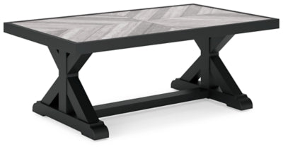 Mesa de centro para exteriores Beachcroft - Negro/Gris claro