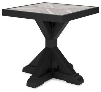 Mesa auxiliar de exterior Beachcroft - Negro/Gris claro