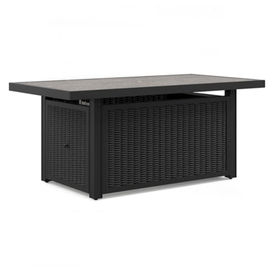Beachcroft Outdoor Fire Pit Table - Black/Light Gray