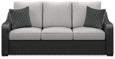Sofá de exterior Beachcroft con cojín - Negro/Gris claro