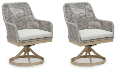 Seton Creek Outdoor Swivel Dining Chair (Set of 2) - Gray