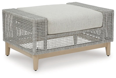 Otomana de exterior con cojín Seton Creek - Gris