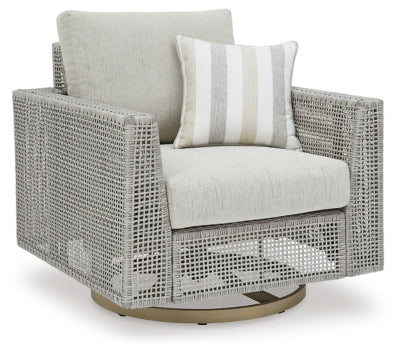 Sillón giratorio para exteriores con cojín Seton Creek - Gris