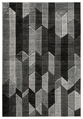 Alfombra Chayse de 1,98 m x 2,98 m - Negro/Gris