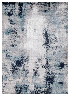 Alfombra Leonelle de 7'10" x 10' - Blanco/Azul/Gris