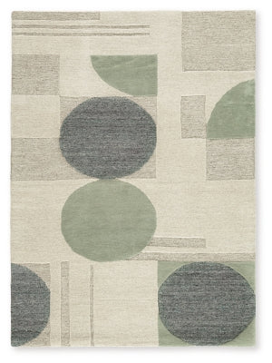 Alfombra Dallane de 5' x 7' - Lino/Azul/Verde