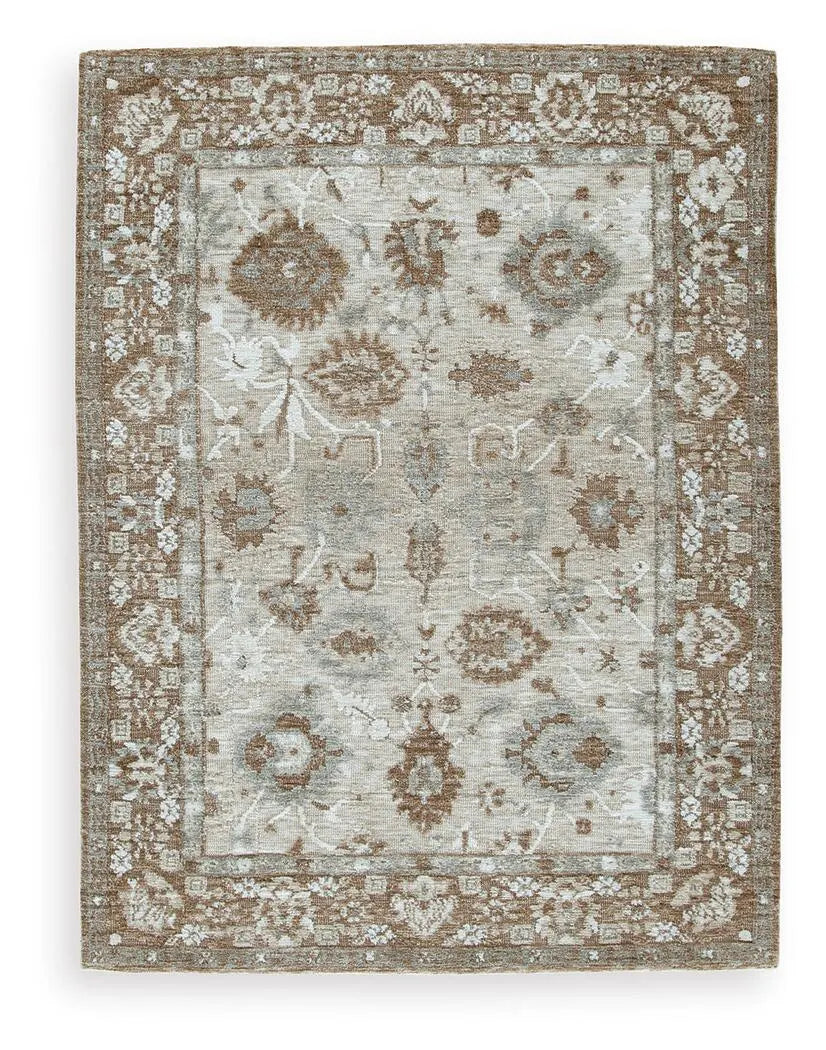 Alfombra de espuma viscoelástica mediana Ainswick - Marrón/Beige/Gris