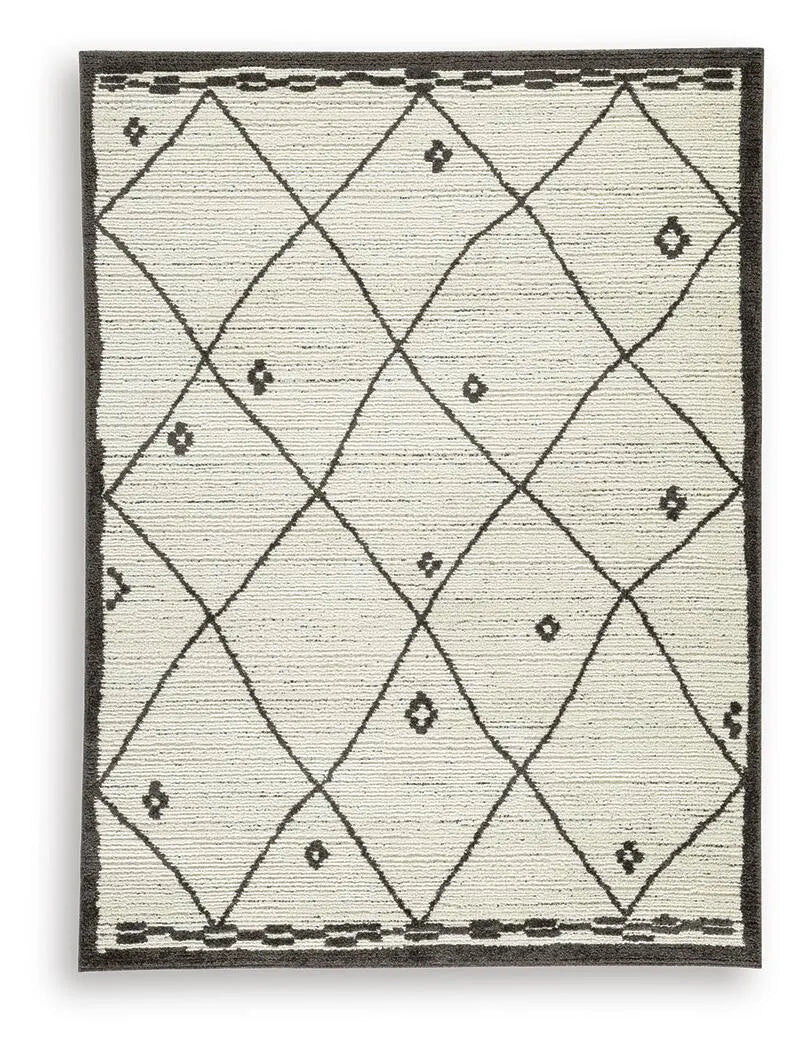 Alfombra grande Fenriston - Crema/Negro