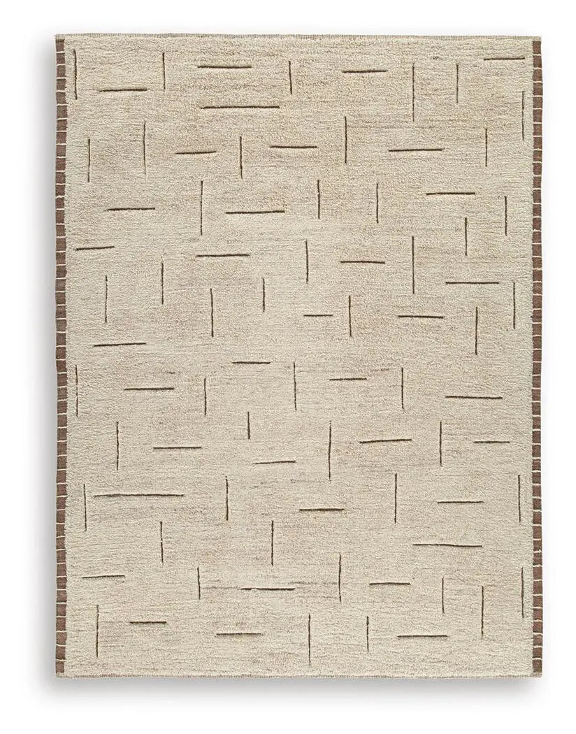 Alfombra grande Clayman - Beige/Marrón
