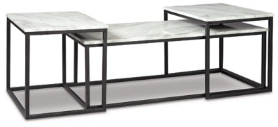 Mesa Donnesta (juego de 3) - Gris/Negro