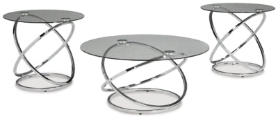 Mesa Hollynyx (juego de 3) - Acabado cromado