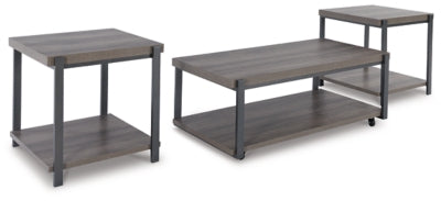 Mesa Wilmaden (juego de 3) - Gris/Negro
