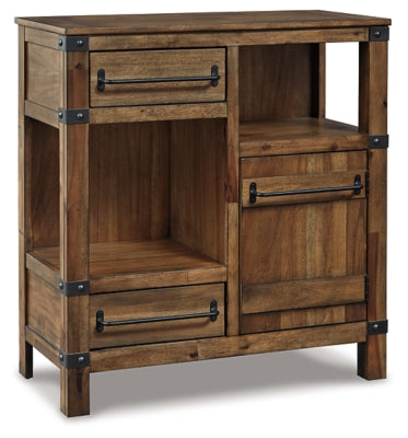 Roybeck Accent Cabinet - Light Brown/Bronze