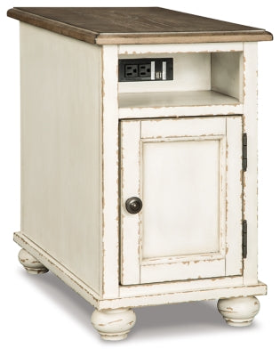 Realyn Chairside End Table - White/Brown