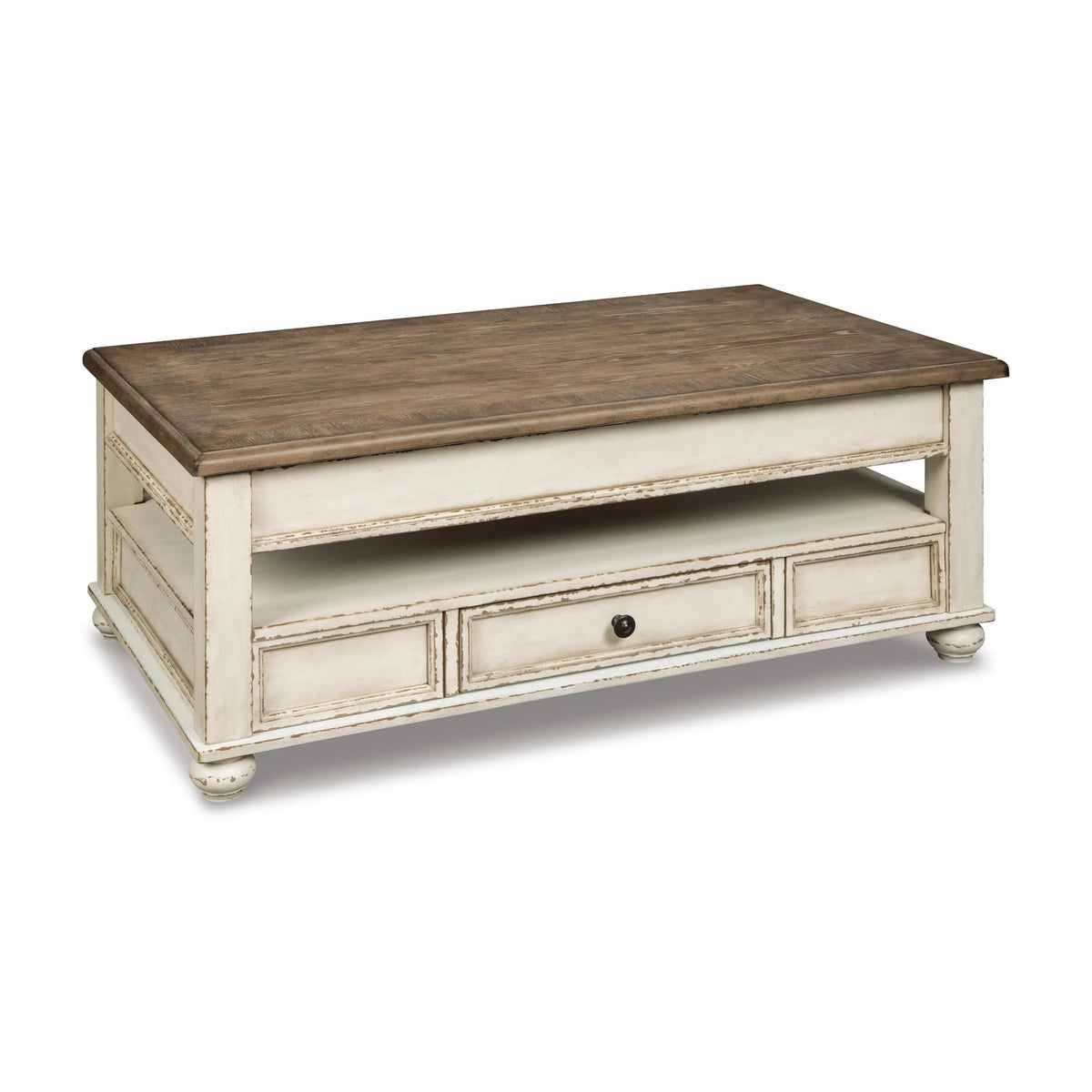 Realyn Coffee Table with Lift Top - White/Brown