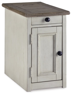 Bolanburg Chairside End Table with USB Ports & Outlets - Two-tone