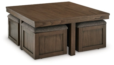 Mesa de centro Boardernest con 4 taburetes