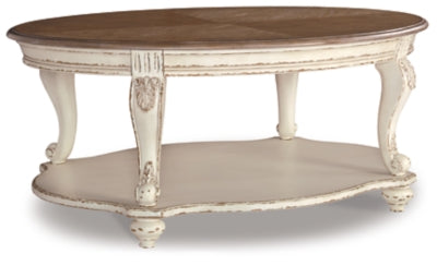 Mesa de centro Realyn - Blanco/Marrón