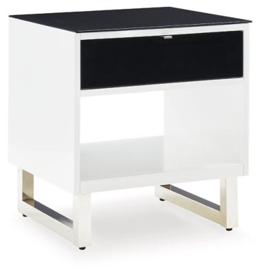 Gardoni End Table - White/Black