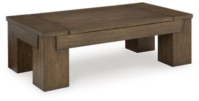Mesa de centro elevable Rosswain - Marrón cálido