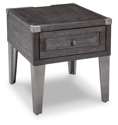 Todoe End Table with USB Ports & Outlets - Dark Gray