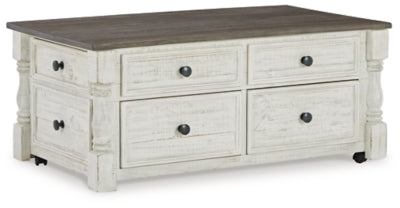 Havalance Lift-Top Coffee Table - White/Gray