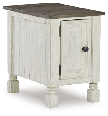 Havalance Chairside End Table - White/Gray
