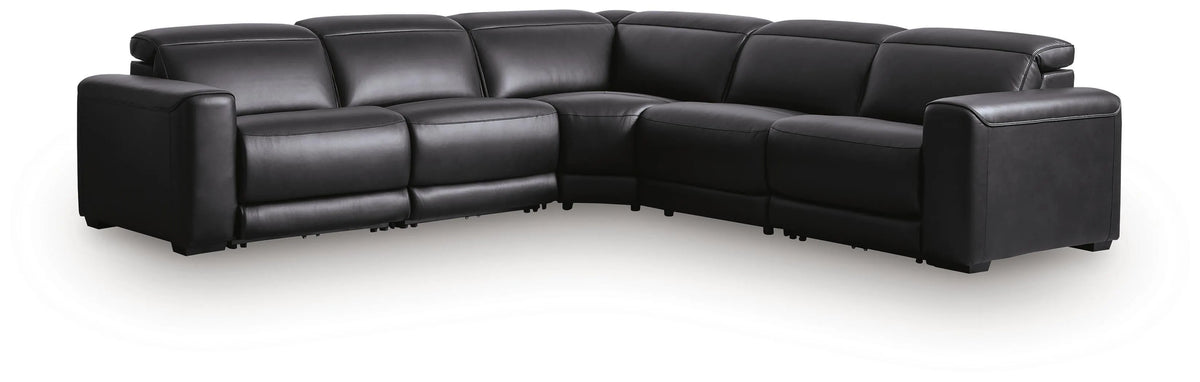 Rally-Up 5-Piece Power Reclining Sectional - Onyx