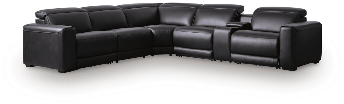 Rally-Up 6-Piece Power Reclining Sectional with Console - Onyx