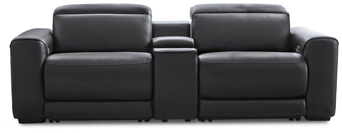 Rally-Up 3-Piece Power Reclining Sectional Loveseat with Console - Onyx