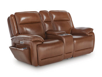 Loveseat reclinable eléctrico Healy Pier con consola