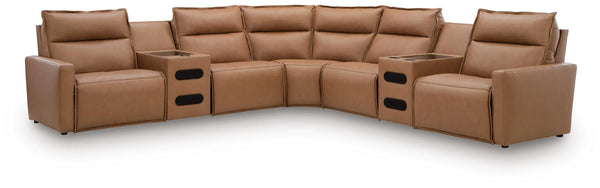 Arrington 7-Piece Power Reclining Sectional with Audio Consoles