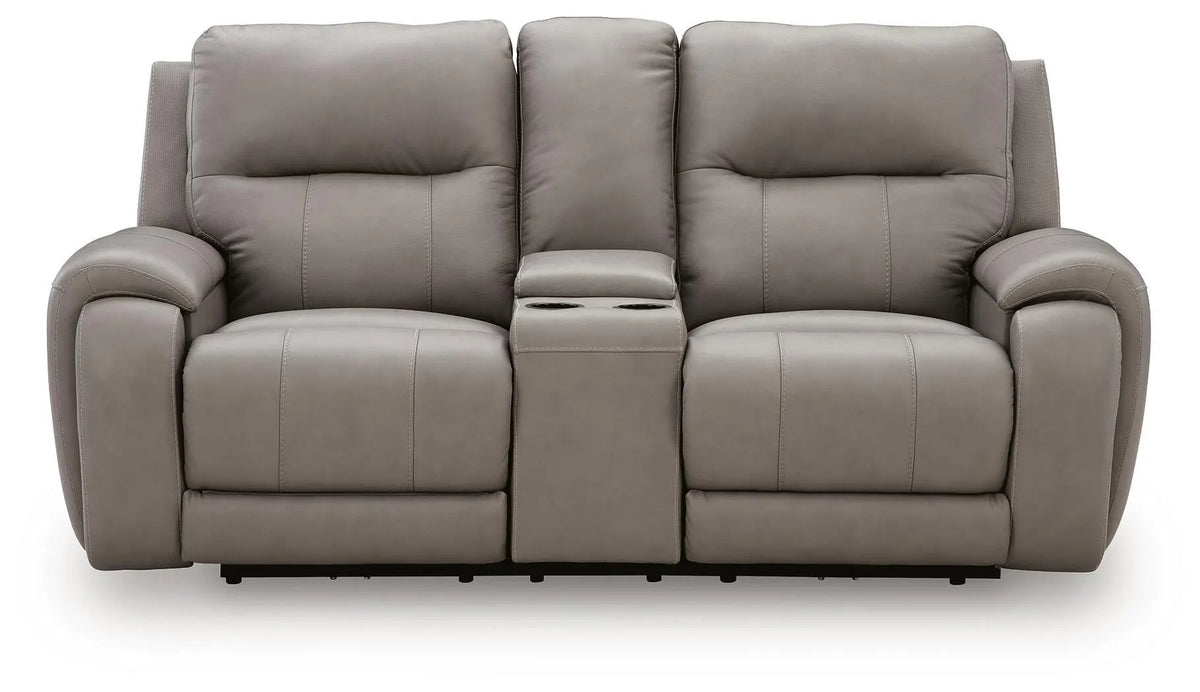 Trendsetter Power Reclining Loveseat with Audio Seating - Ash